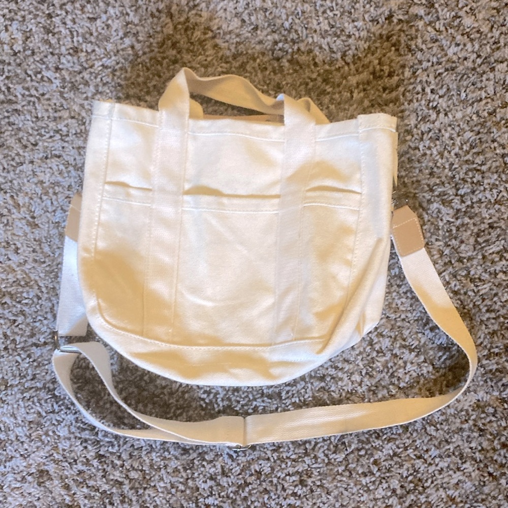 Tan canvas carryall tote